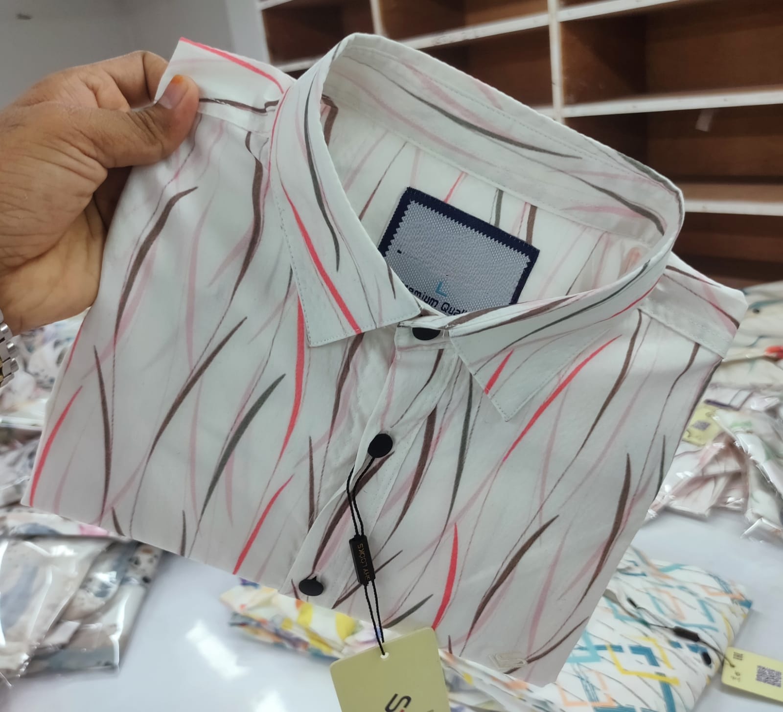 Luxury Popcorn full Sleeve Print Shirt